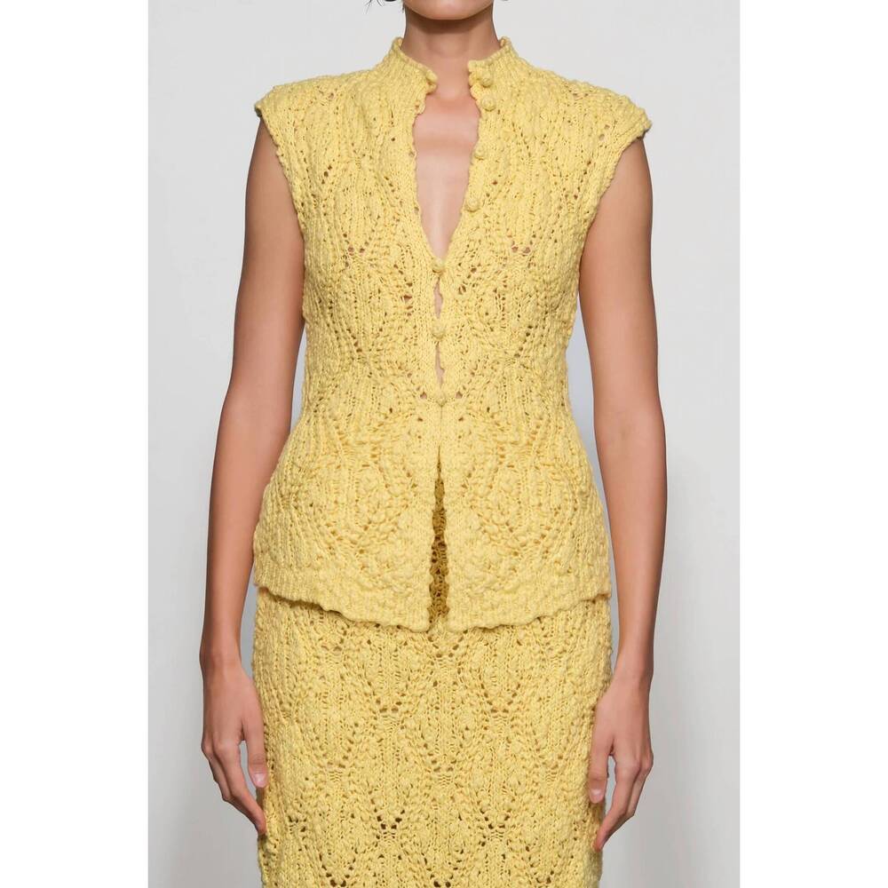 NEW ET OCHS women's blaise knit top in butter